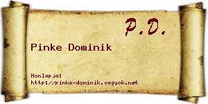 Pinke Dominik névjegykártya